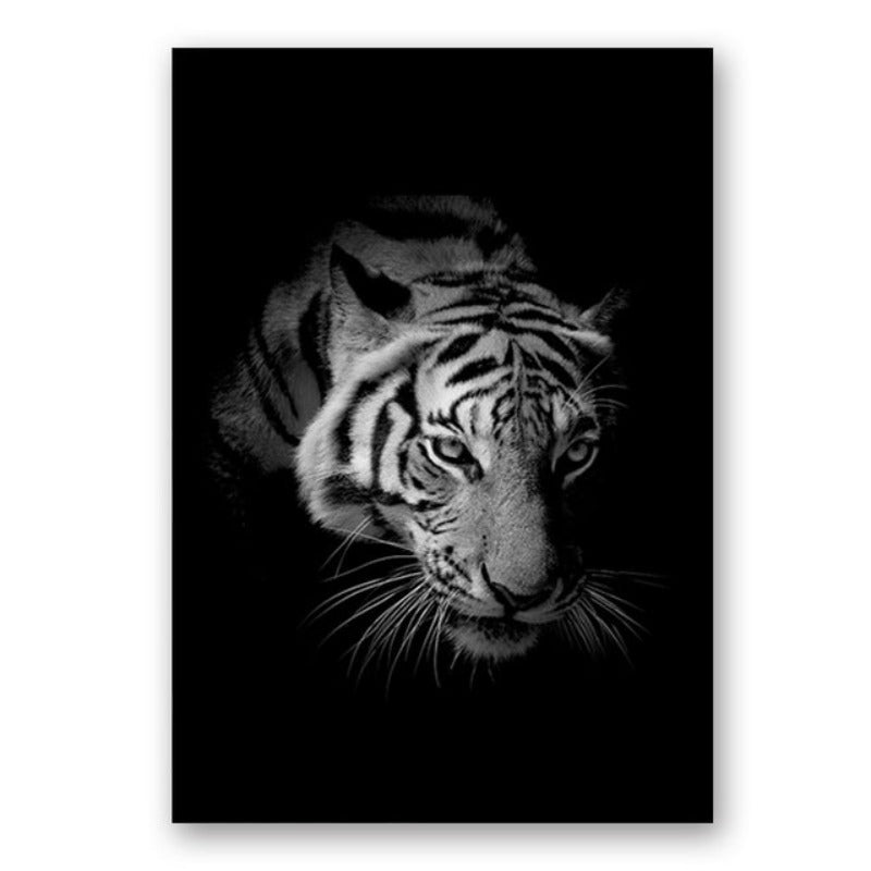 Black and White African Wildlife Canvas Wall Art