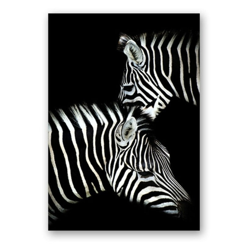 Black and White African Wildlife Canvas Wall Art