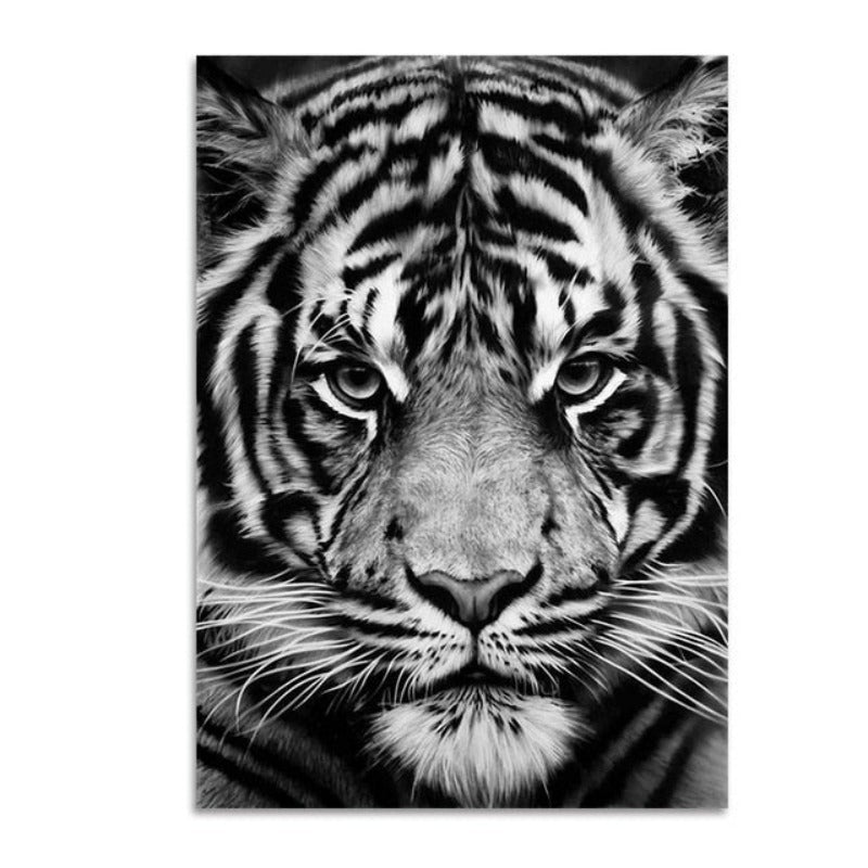 Black and White African Wildlife Canvas Wall Art