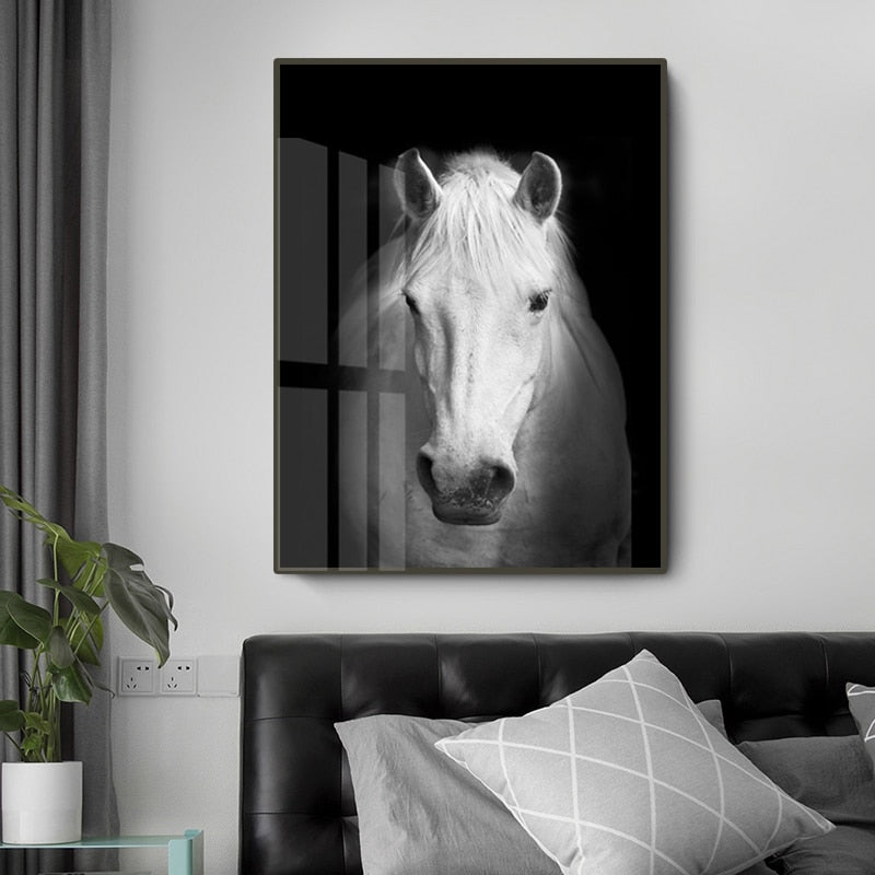 Black and White African Wildlife Canvas Wall Art