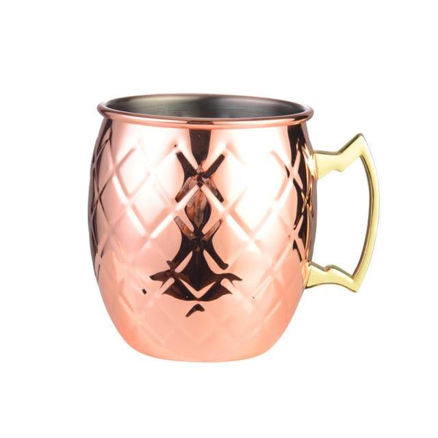 Stainless Steel Moscow Mule Mug - Hammered, Smooth, or Diamond Finish in Silver, Copper, or Rose Gold