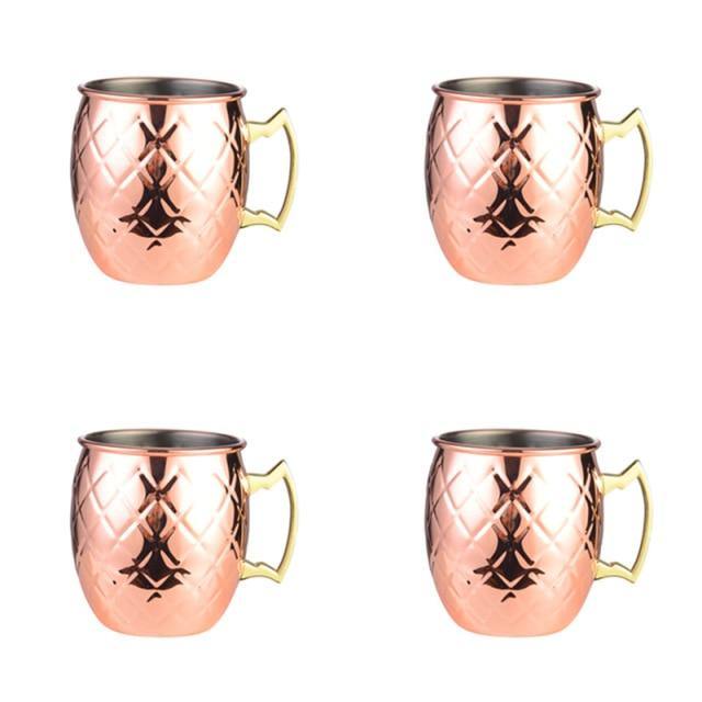 Stainless Steel Moscow Mule Mug - Hammered, Smooth, or Diamond Finish in Silver, Copper, or Rose Gold