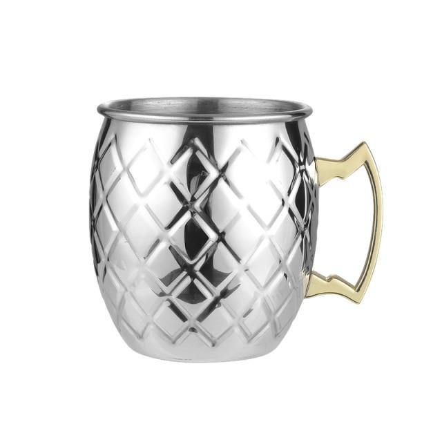 Stainless Steel Moscow Mule Mug - Hammered, Smooth, or Diamond Finish in Silver, Copper, or Rose Gold