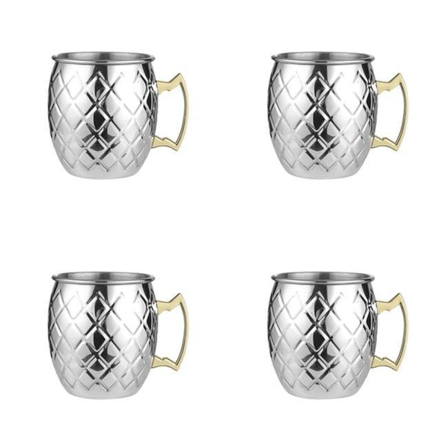 Stainless Steel Moscow Mule Mug - Hammered, Smooth, or Diamond Finish in Silver, Copper, or Rose Gold