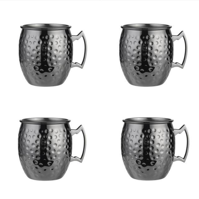 Stainless Steel Moscow Mule Mug - Hammered, Smooth, or Diamond Finish in Silver, Copper, or Rose Gold