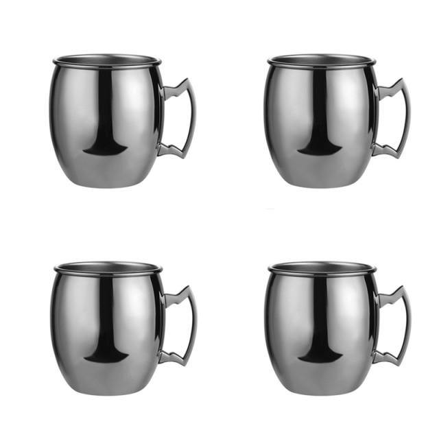 Stainless Steel Moscow Mule Mug - Hammered, Smooth, or Diamond Finish in Silver, Copper, or Rose Gold