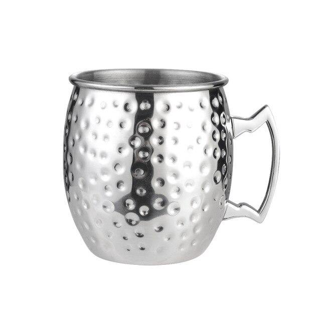 Stainless Steel Moscow Mule Mug - Hammered, Smooth, or Diamond Finish in Silver, Copper, or Rose Gold