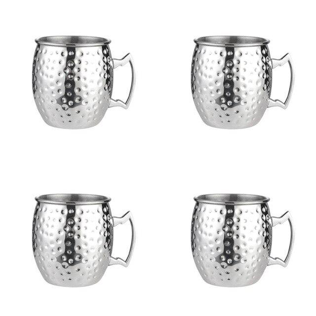 Stainless Steel Moscow Mule Mug - Hammered, Smooth, or Diamond Finish in Silver, Copper, or Rose Gold