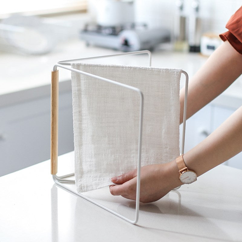 Rotating Modern Kitchen Towel Holder with Wooden Rod
