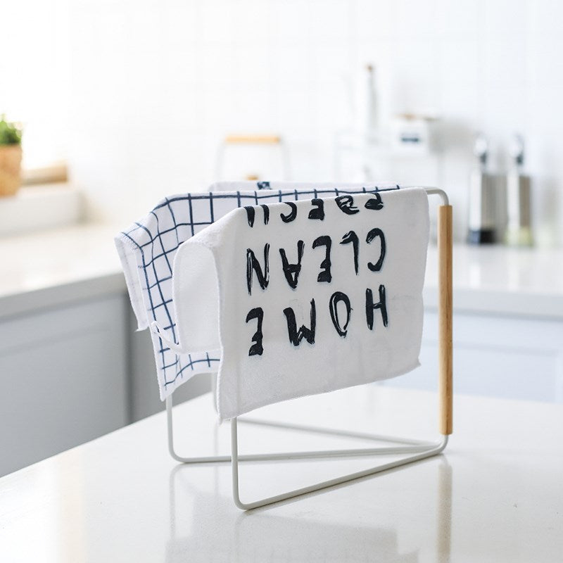 Rotating Modern Kitchen Towel Holder with Wooden Rod