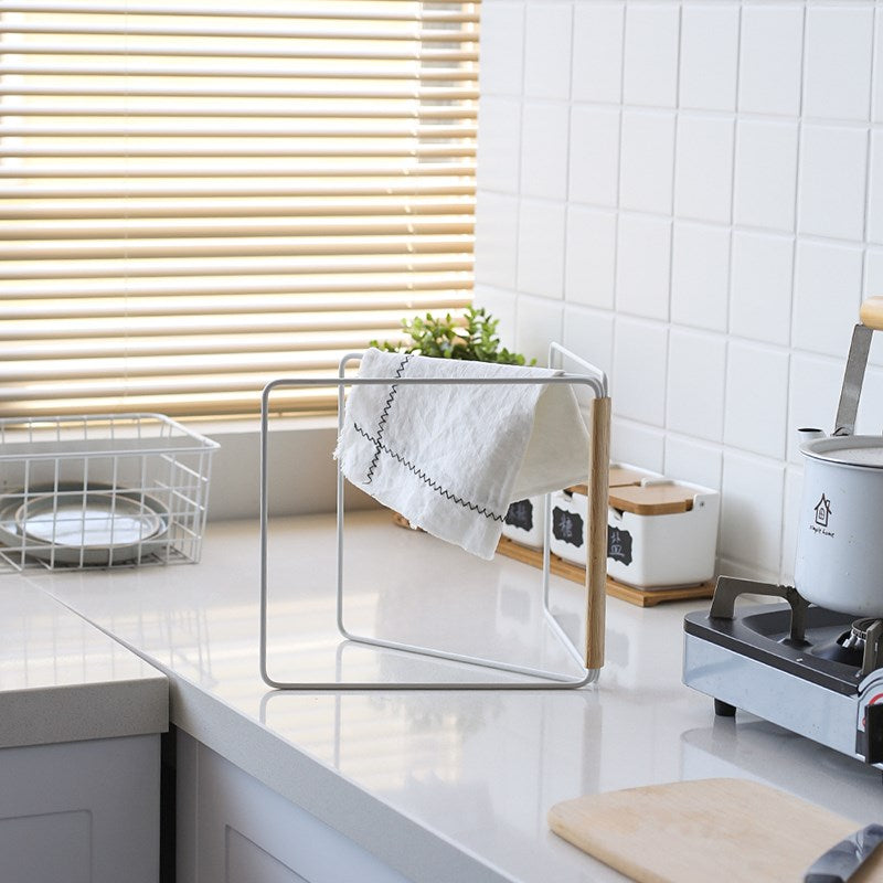 Rotating Modern Kitchen Towel Holder with Wooden Rod