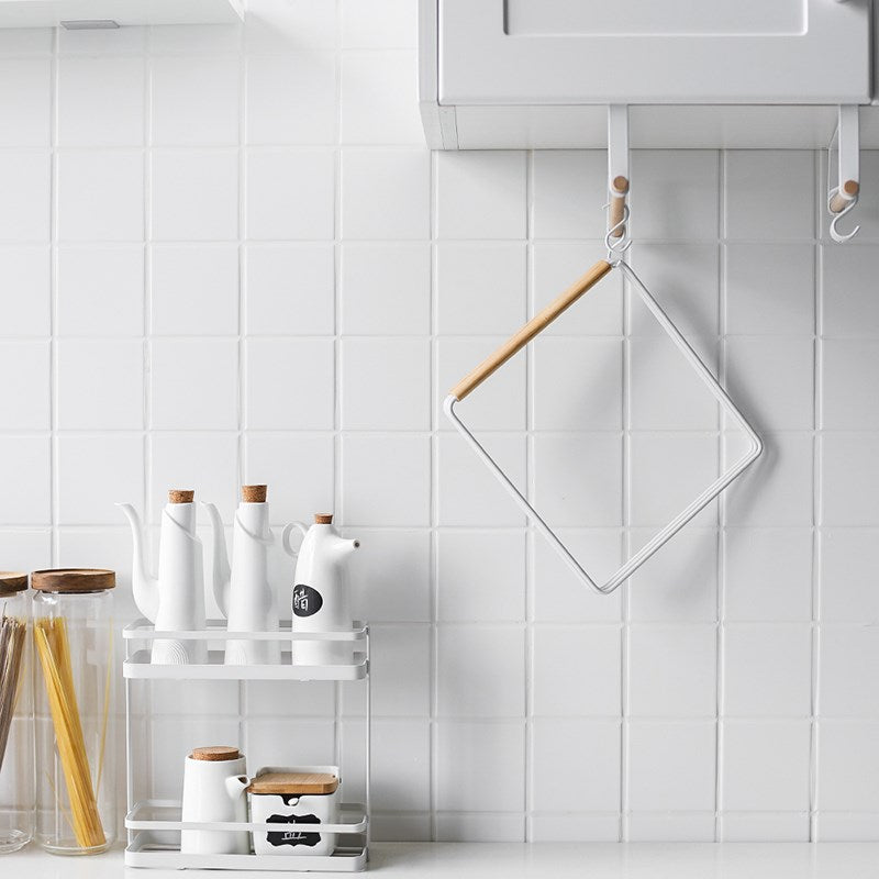 Rotating Modern Kitchen Towel Holder with Wooden Rod