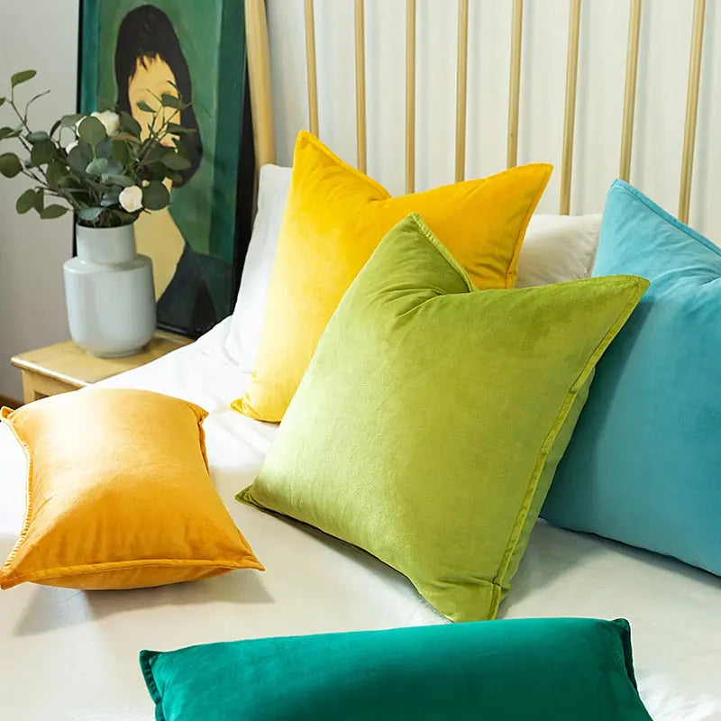 Velvet Cushion Cover with Elegant Details