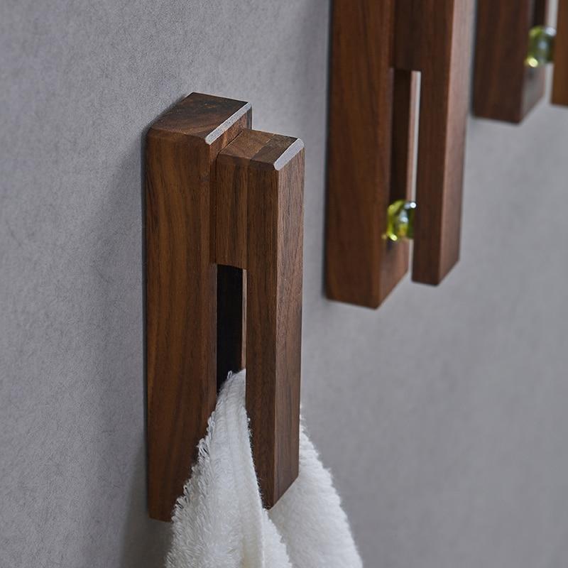 Nordic Wooden Towel Holder with Glass Grip - Beech, Walnut, or Oak