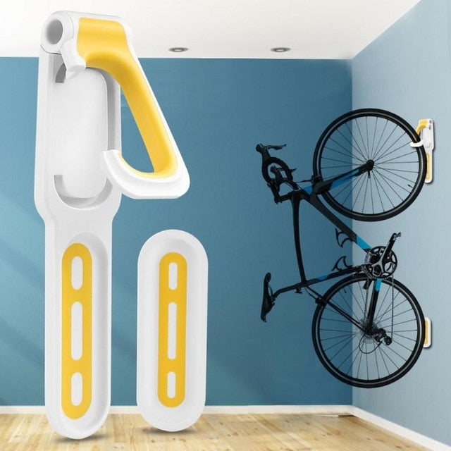 Wall-Mounted Bicycle Rack for All Bike Types - Black Blue
