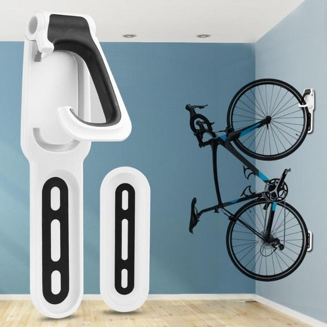 Wall-Mounted Bicycle Rack for All Bike Types - Black Blue