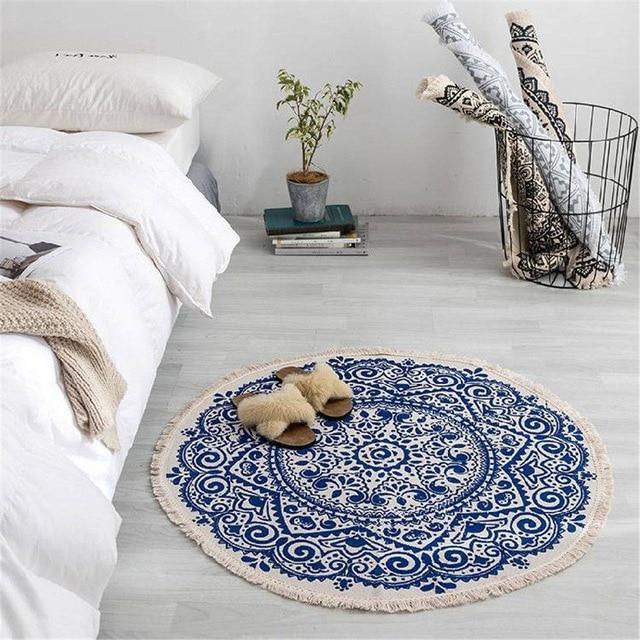 Fringed Moroccan Boho Tapestry Rug