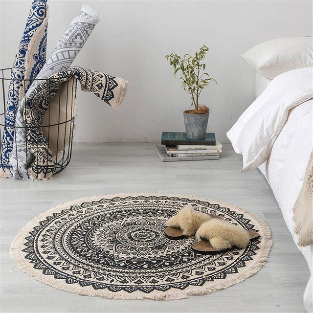 Fringed Moroccan Boho Tapestry Rug