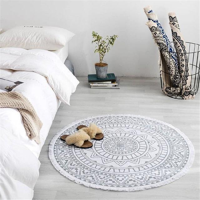 Fringed Moroccan Boho Tapestry Rug