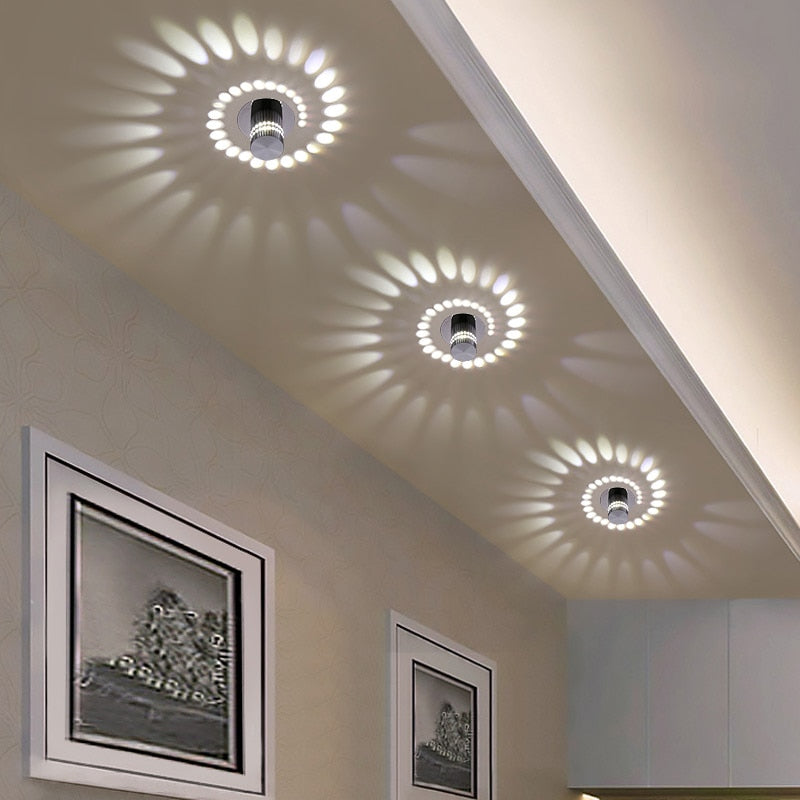 Spiral LED Downlight Fixture - Energy-Efficient Wall/Ceiling Lamp