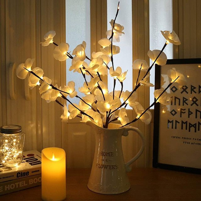 Illuminated Nature-Inspired Table Lamp with LED Branches