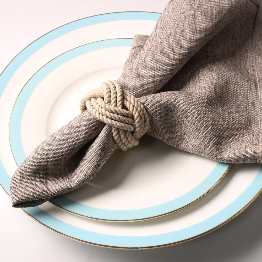 Handmade Braided Jute Napkin Rings - Set of 10