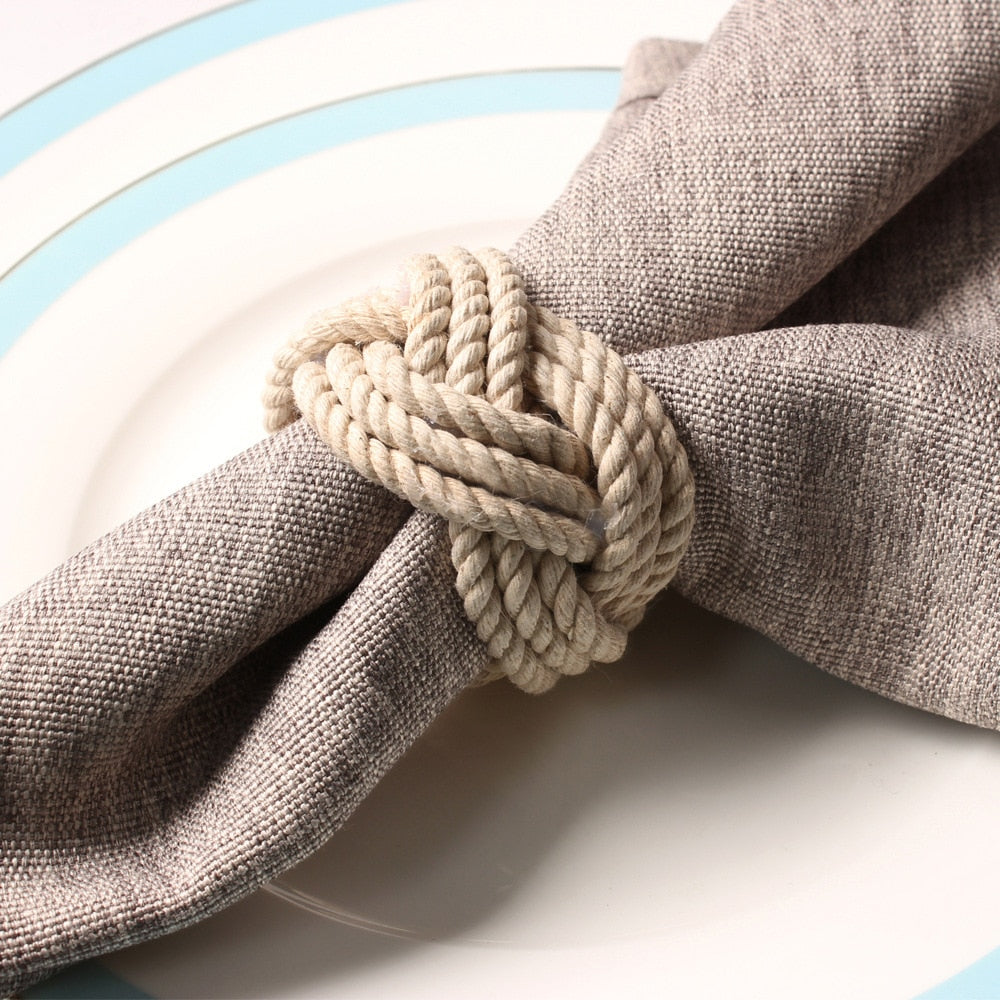 Handmade Braided Jute Napkin Rings - Set of 10