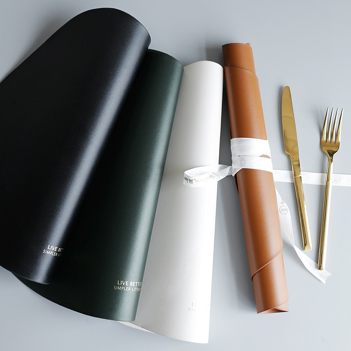 Triangle Faux Leather Placemat Set in 4 Colors