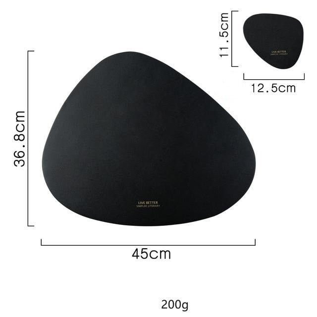 Triangle Faux Leather Placemat Set in 4 Colors