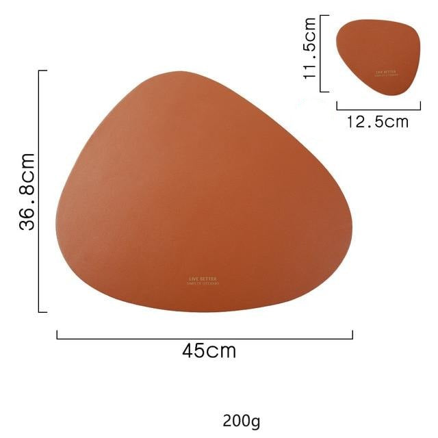 Triangle Faux Leather Placemat Set in 4 Colors