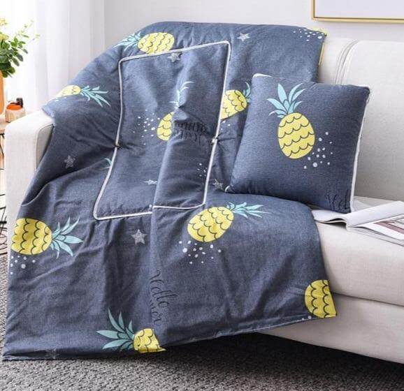 Colorful Cartoon Pillow Blanket 2-in-1 Travel Blanket