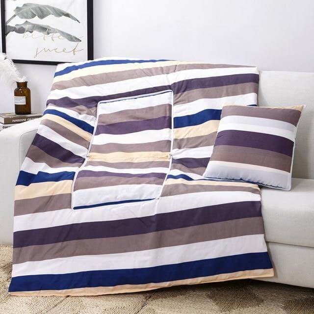 Colorful Cartoon Pillow Blanket 2-in-1 Travel Blanket