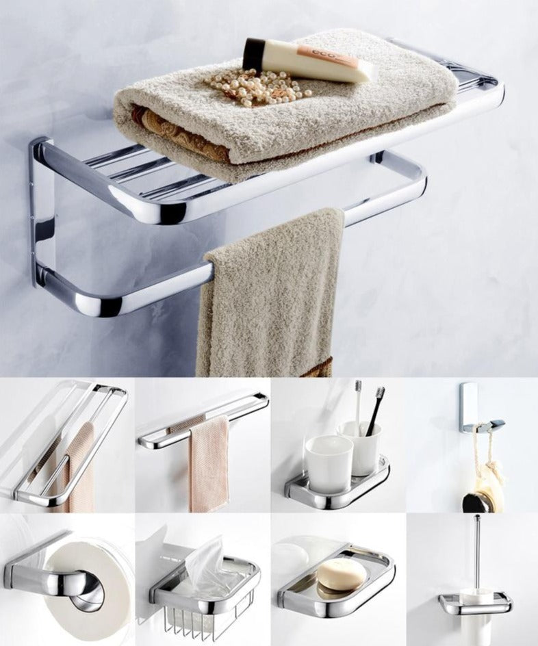 Stainless Steel Bathroom Hardware Set - Timeless Contemporary Design