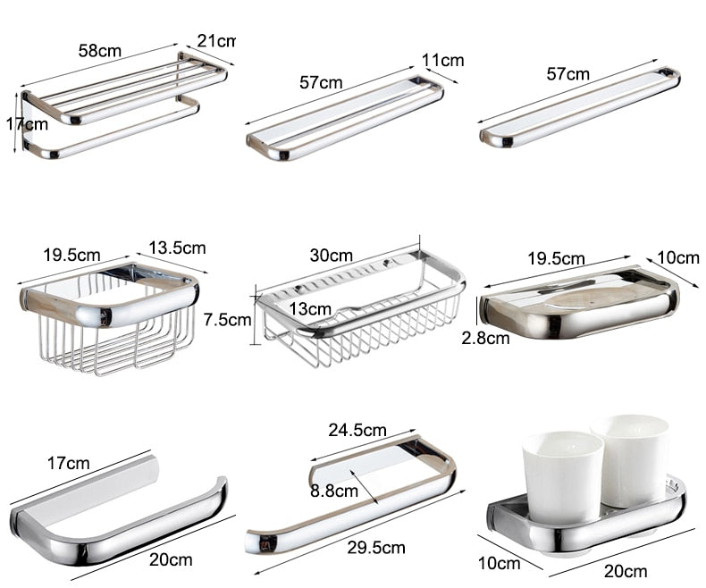 Stainless Steel Bathroom Hardware Set - Timeless Contemporary Design