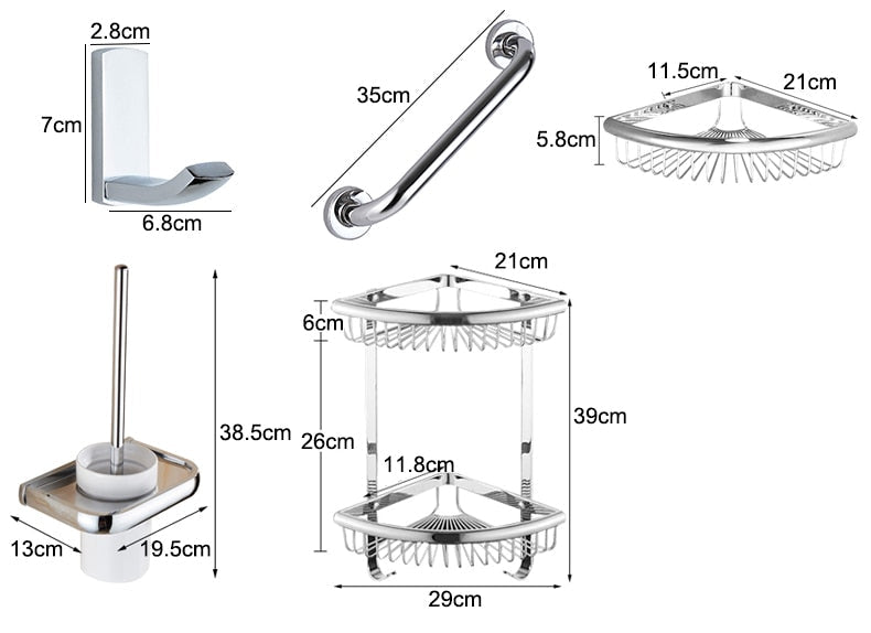 Stainless Steel Bathroom Hardware Set - Timeless Contemporary Design