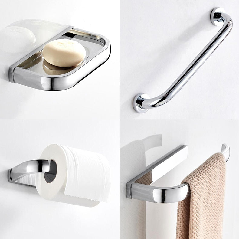 Stainless Steel Bathroom Hardware Set - Timeless Contemporary Design