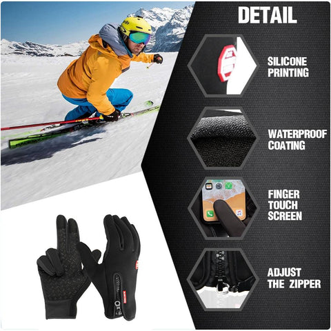 USB Heated Touchscreen Winter Gloves with Fleece Lining