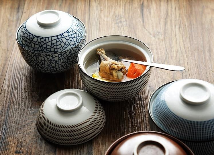 Japanese Porcelain Miso Bowl - Eco-Friendly, 4 Colors, 2 Sizes