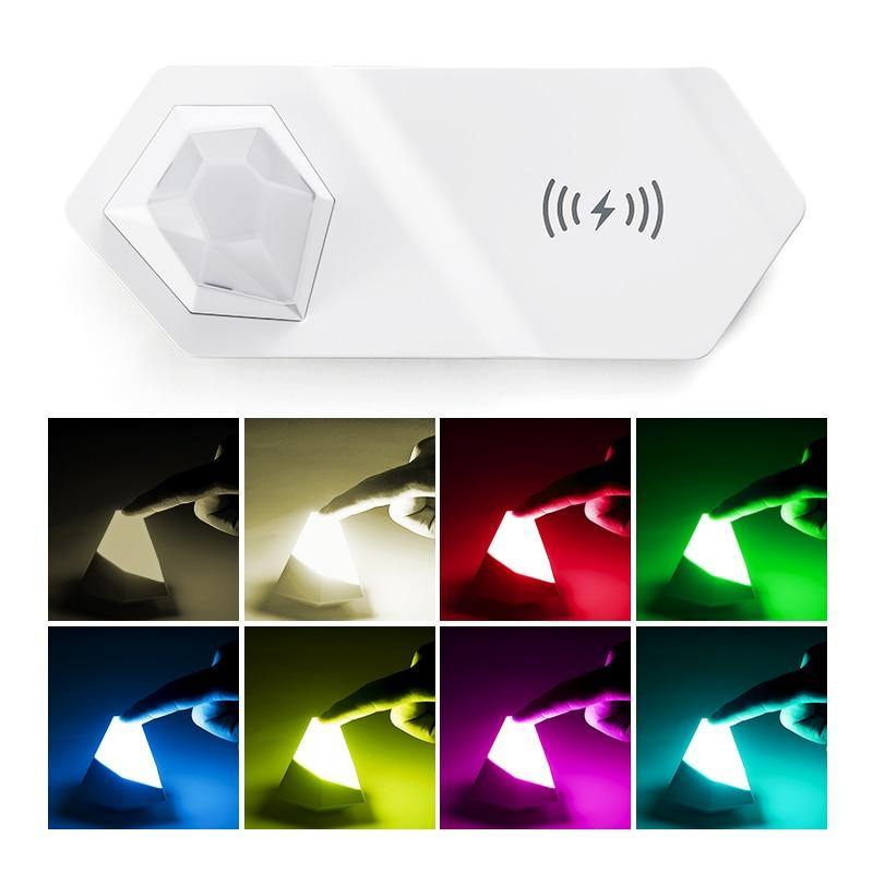 2-in-1 Wireless Charging LED Night Light with RGB Colors