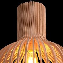 Handcrafted Wooden Pendant Lamp with Adjustable Height