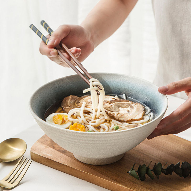 Japanese Ceramic Ramen Bowl - Eco-Friendly, 1200 mL Capacity, 6 Colors