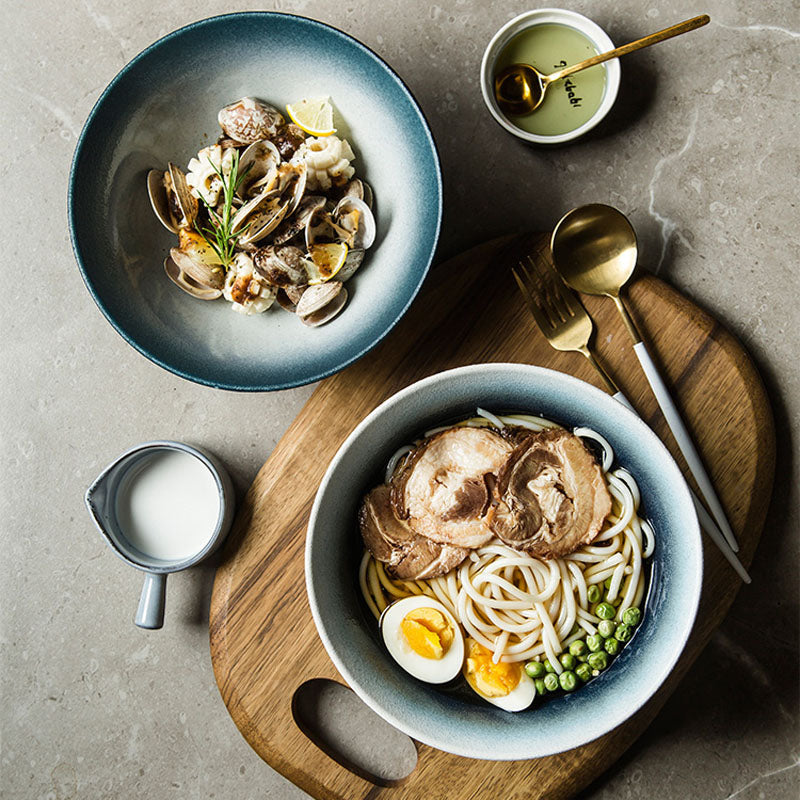 Japanese Ceramic Ramen Bowl - Eco-Friendly, 8" x 3.3", 1200 mL Capacity