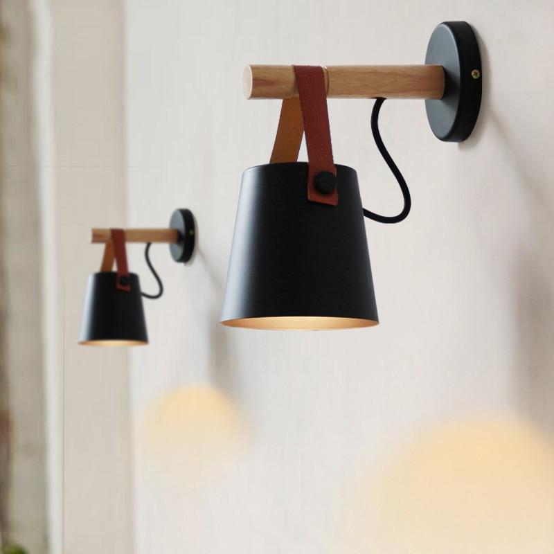 Nordic Wood and Iron Wall Lamp