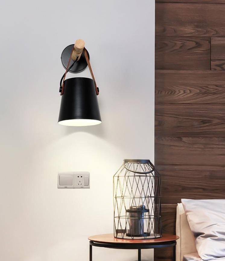 Nordic Wood and Iron Wall Lamp
