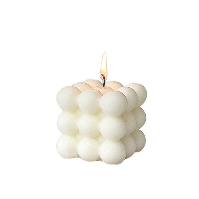 Cube Soy Wax Candle - Natural White Decorative Candle