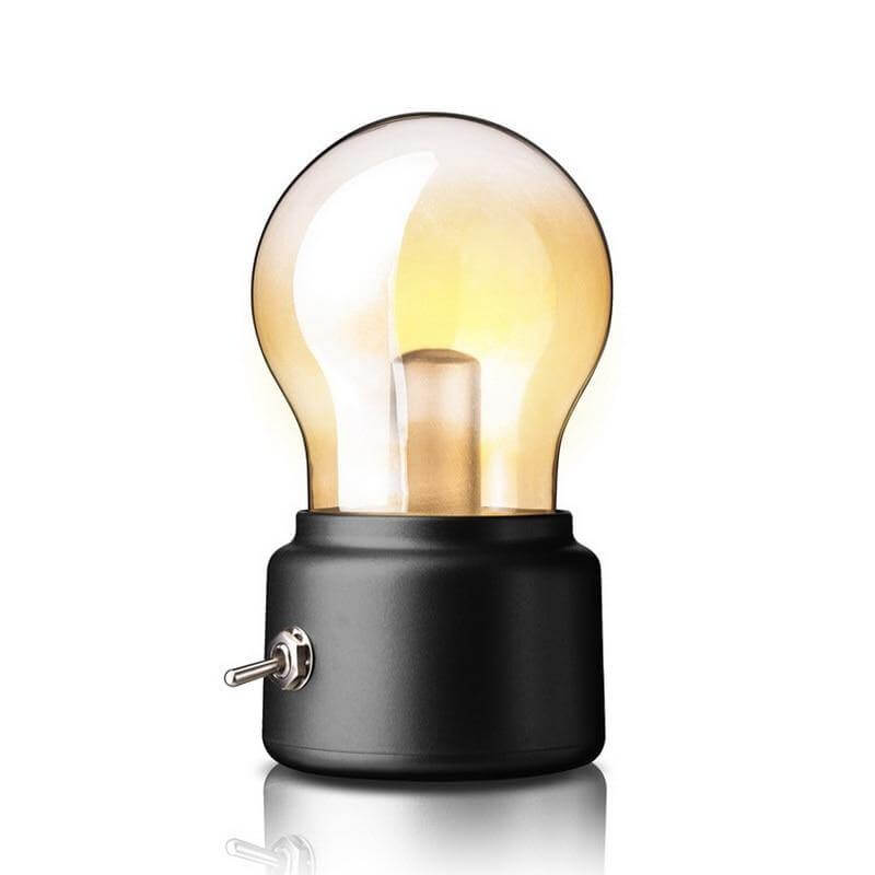 Vintage Rechargeable LED Table Lamp with Glass Finish