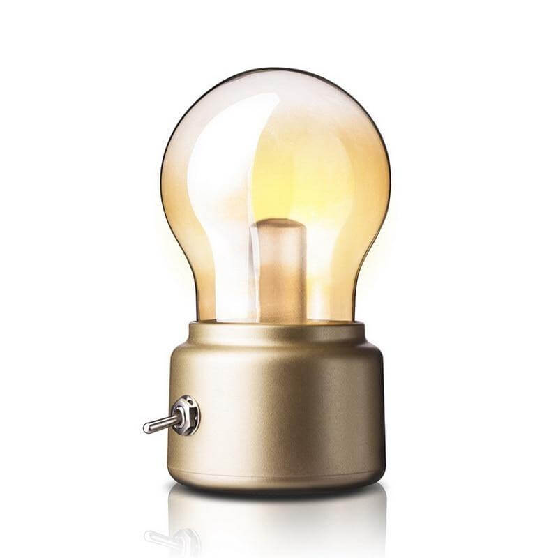 Vintage Rechargeable LED Table Lamp with Glass Finish