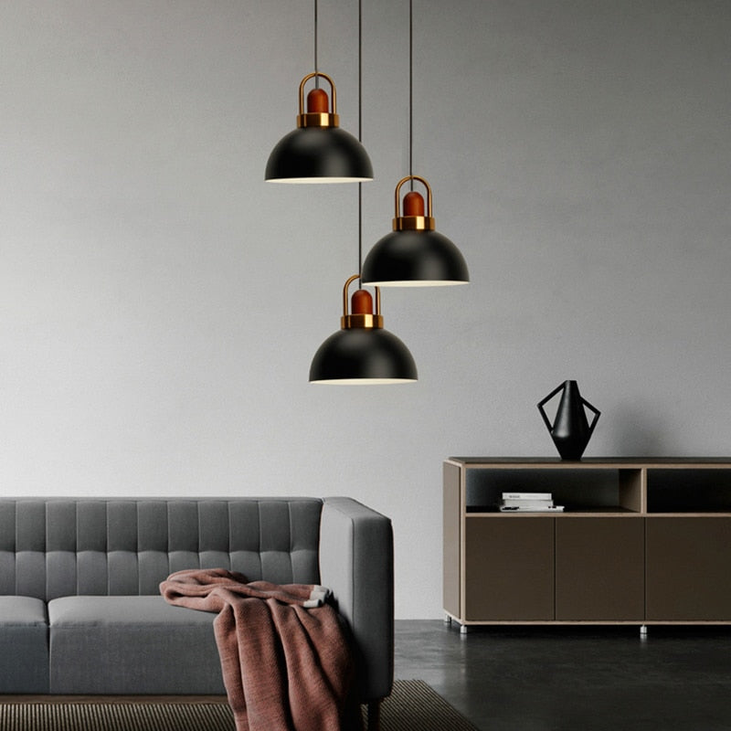 Modern Nordic Pendant Light with Adjustable Height and Metal Glass Design