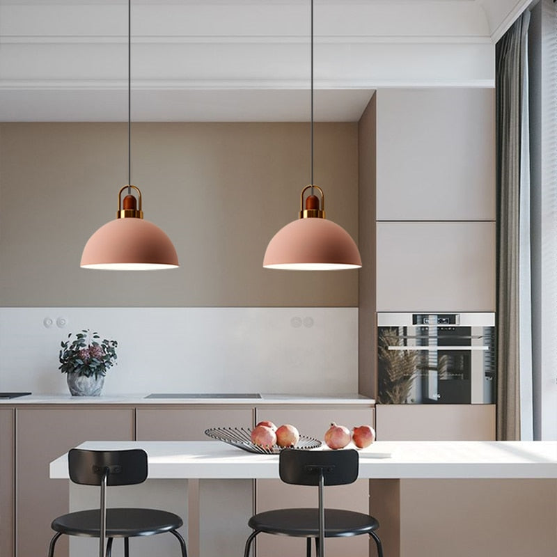 Modern Nordic Pendant Light with Adjustable Height and Metal Glass Design