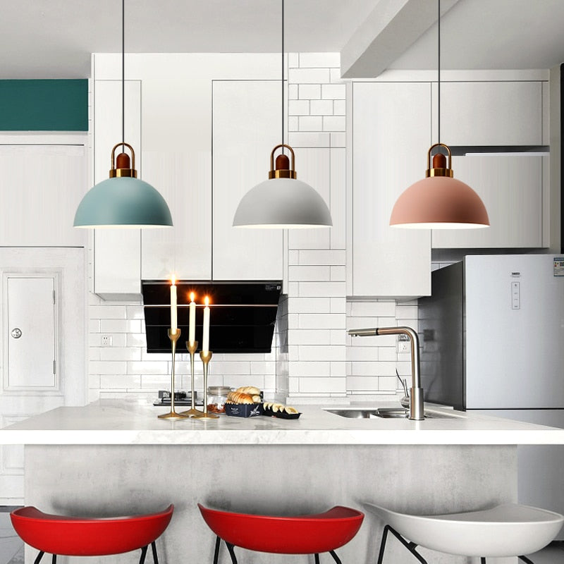 Modern Nordic Pendant Light with Adjustable Height and Metal Glass Design
